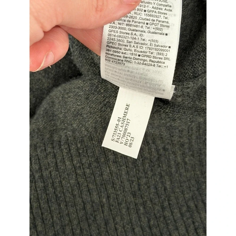 Banana Republic Sweater Mens XLT TALL Green 100% Cashmere Heritage Dark Academia
